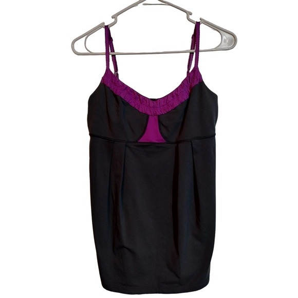 Lululemon Athletic Tank Top gray and purple woman size 10 Adjustable straps - Picture 5 of 7